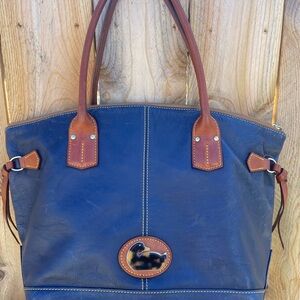 Vintage blue leather Dooney, and Bourke bag